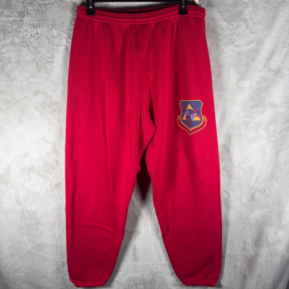 Vintage Lee Red Heavyweight Sweatpants Standard Systems Mens Large Made in USA